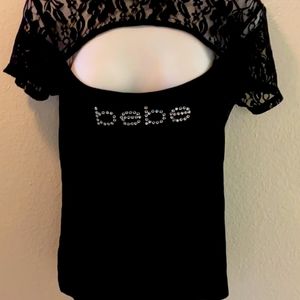 NWOT!Cute lace BeBe stretch shirt.